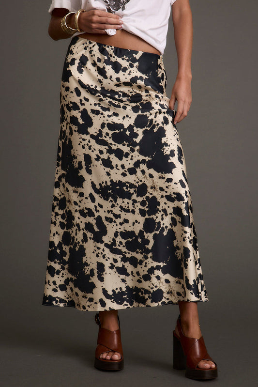 Back view of the maxi skirt showing the silhouette and fit.