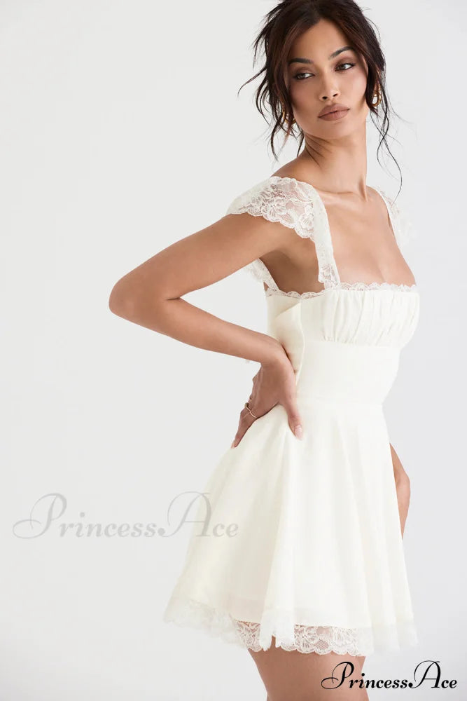 Kaia Ivory Stylish A-Line Mini Dress