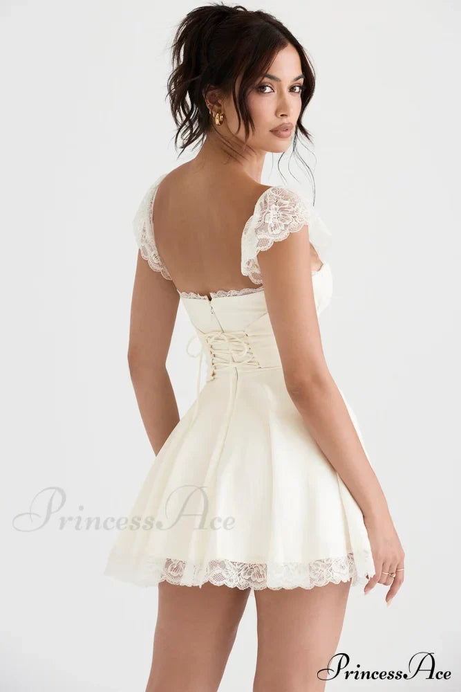 Kaia Ivory Stylish A-Line Mini Dress