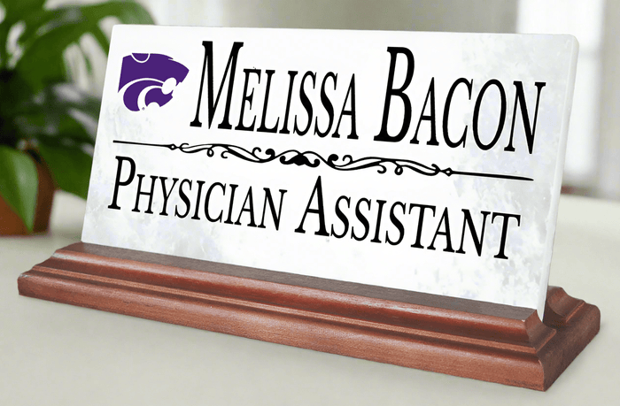 Kansas State Nameplate for Desk or Shelf for K - State Alumni, or KSU Graduation Gift - Broad Bay Personalized Gifts Shipped Fast
