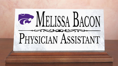 Kansas State Nameplate for Desk or Shelf for K - State Alumni, or KSU Graduation Gift - Broad Bay Personalized Gifts Shipped Fast
