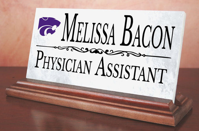 Kansas State Nameplate for Desk or Shelf for K - State Alumni, or KSU Graduation Gift - Broad Bay Personalized Gifts Shipped Fast