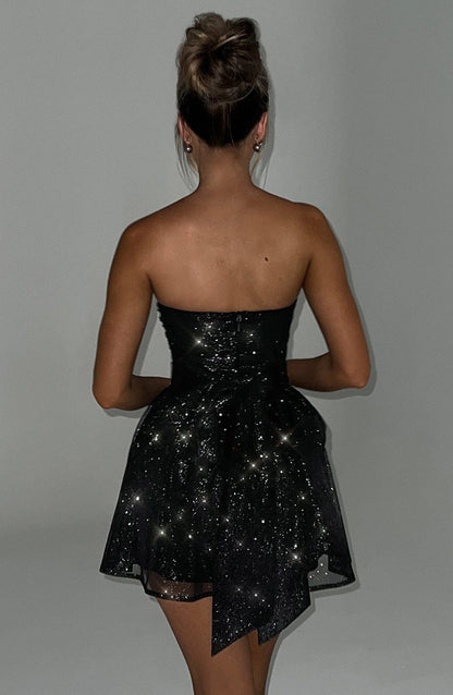 Katrina Mini Dress - Black Sparkle Dress Babyboo Fashion Premium Exclusive Design