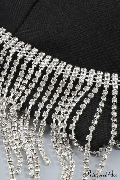 Keturah Crystal Stylish Embellished Midi Dress