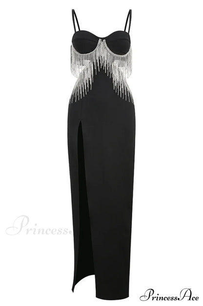 Keturah Crystal Stylish Embellished Midi Dress