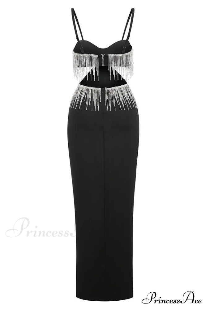Keturah Crystal Stylish Embellished Midi Dress