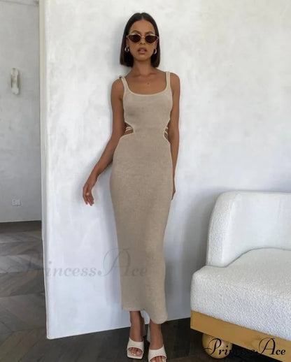 Daria Knitted Stylish Midi Dress Blue / M Dresses