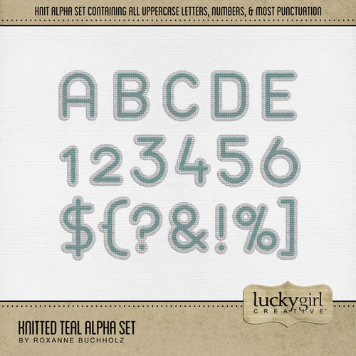Whether you love to stitch or sew, this alpha set filled with alphabet letters, numbers, and most punctuation will help you document your favorite hobby or pastime - sewing, stitching, knitting, or crafting. Alpha Sets are the perfect was to create unique digital scrapbooking page titles! Great for winter pages, too! This alpha set consists of a full set of digital art uppercase alphabet letters A-Z, numbers 0-9, and most punctuation marks. This alpha set is available as individual embellishments only.