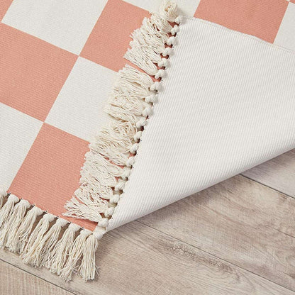 Kobie Checkerboard Rug - Rust