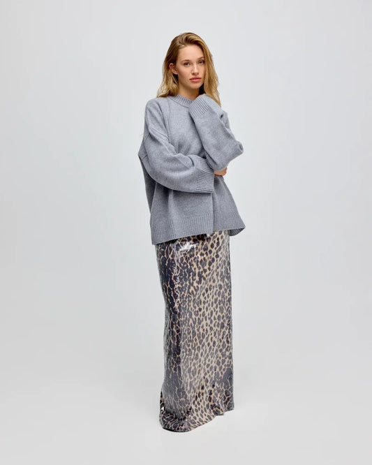 Léonie Leopard Sequin Maxi Skirt