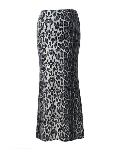 Léonie Leopard Sequin Maxi Skirt