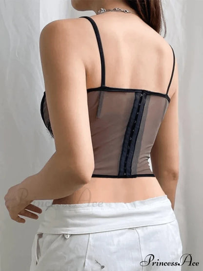 Lace Paneled Long Trendy Sleeve Striped Blouse Tops&Tees