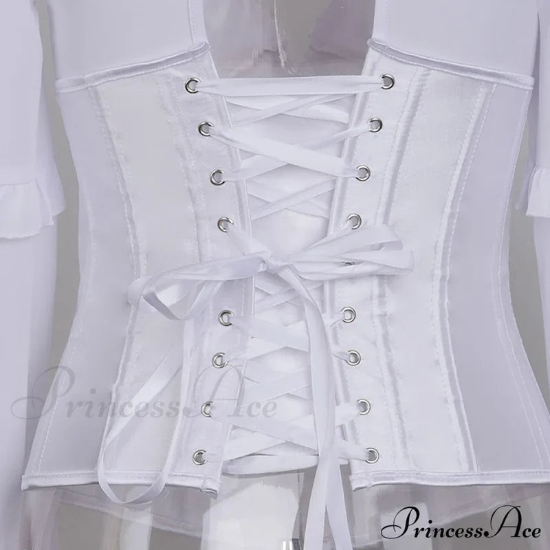 Lace Up Corset Charming Long Sleeve Blouse Shirts & Tops