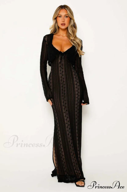 Lace V Neck Slit Two-Piece Dress | Dress In Beauty