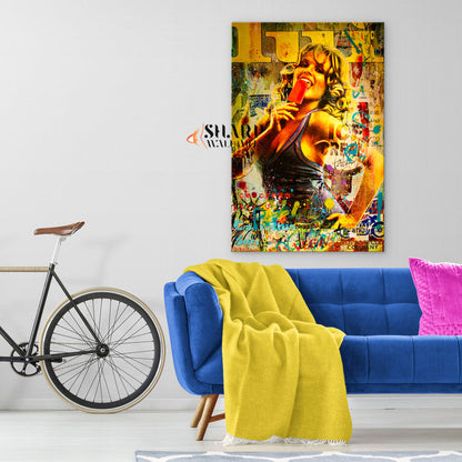 Lady With Ice-Cream Canvas Wall Art