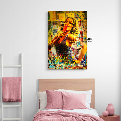 Lady With Ice-Cream Canvas Wall Art
