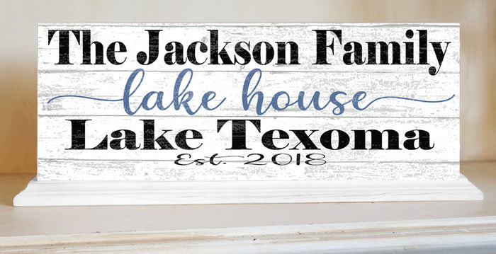 Custom Lake House Sign with Established Date and Name - SOLID WOOD 16.5in x 6in - Broad Bay Personalized Gifts Shipped Fast