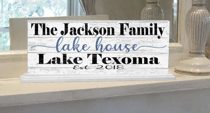 Custom Lake House Sign with Established Date and Name - SOLID WOOD 16.5in x 6in - Broad Bay Personalized Gifts Shipped Fast