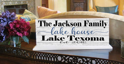 Custom Lake House Sign with Established Date and Name - SOLID WOOD 16.5in x 6in - Broad Bay Personalized Gifts Shipped Fast