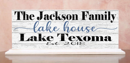 Custom Lake House Sign with Established Date and Name - SOLID WOOD 16.5in x 6in - Broad Bay Personalized Gifts Shipped Fast