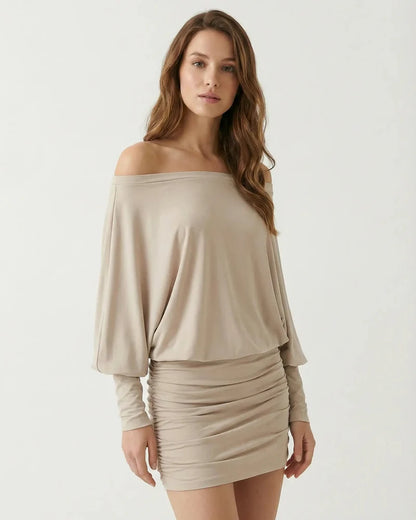Élan Draped Off-Shoulder Mini Dress