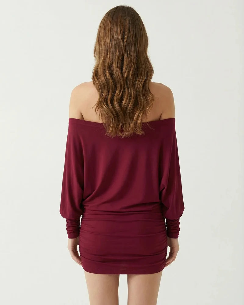 Élan Draped Off-Shoulder Mini Dress