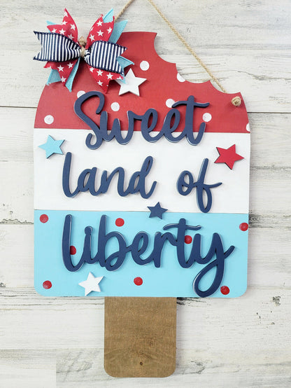 Land of Liberty Popsicle Door Hanger- wholesale