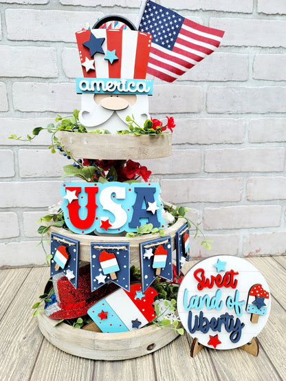 Land of Liberty Tiered Tray Set
