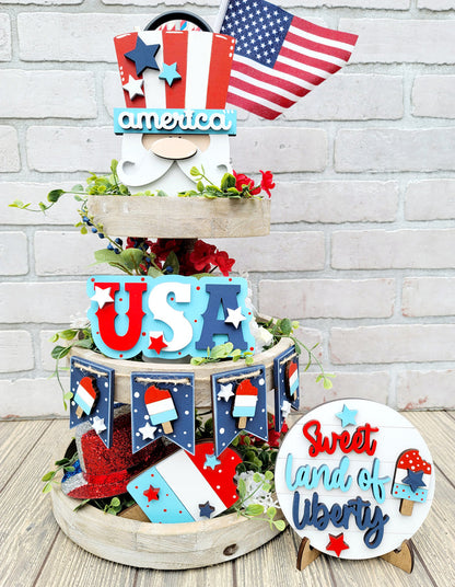 Land of Liberty Tiered Tray Set