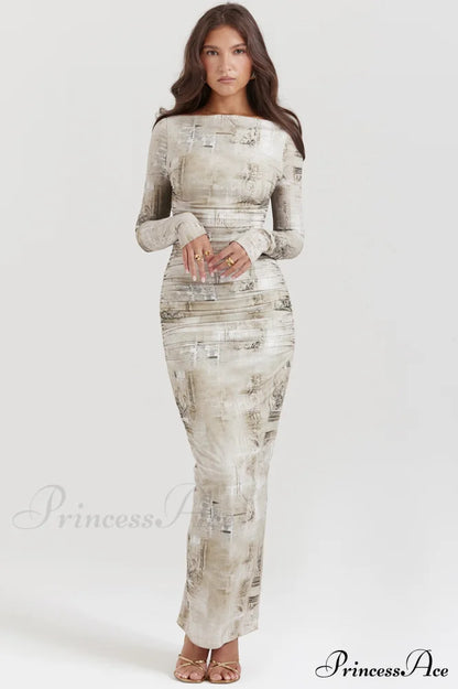 Lanetta Feminine Stylish Printed Maxi Dress S /