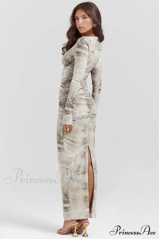 Lanetta Feminine Stylish Printed Maxi Dress L /