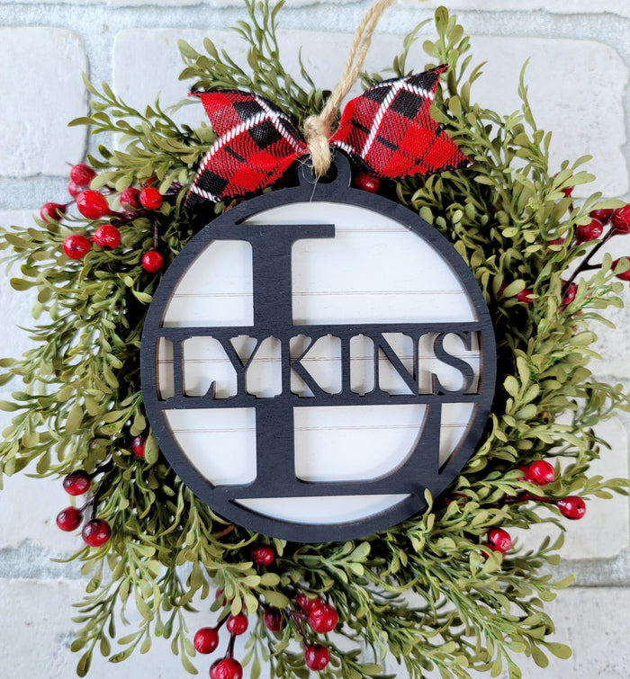 Last Name Split Ornament