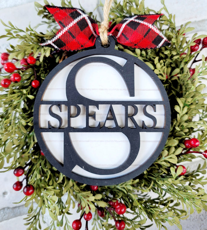 Last Name Split Ornament