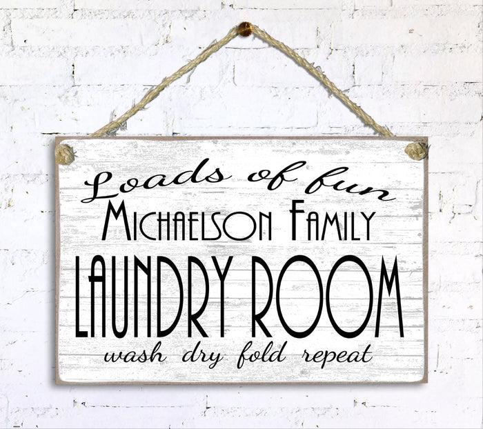 Personalized Laundry Sign Laundry Room Decoration Customized Wash Dry Fold Rinse Repeat - Broad Bay Personalized Gifts Shipped Fast