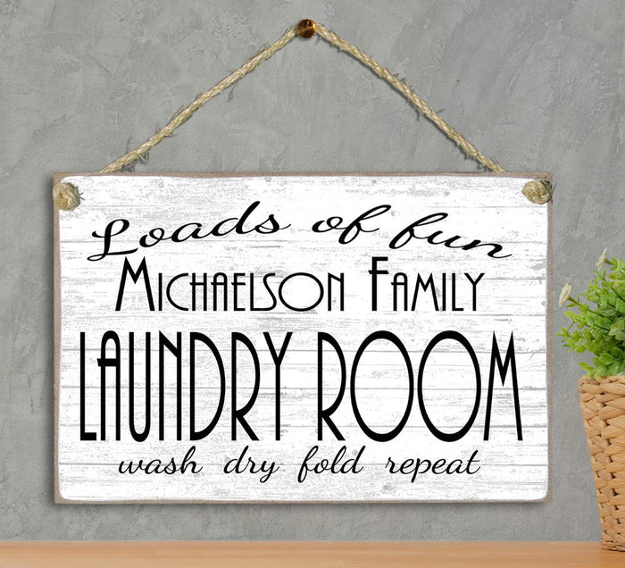 Personalized Laundry Sign Laundry Room Decoration Customized Wash Dry Fold Rinse Repeat - Broad Bay Personalized Gifts Shipped Fast