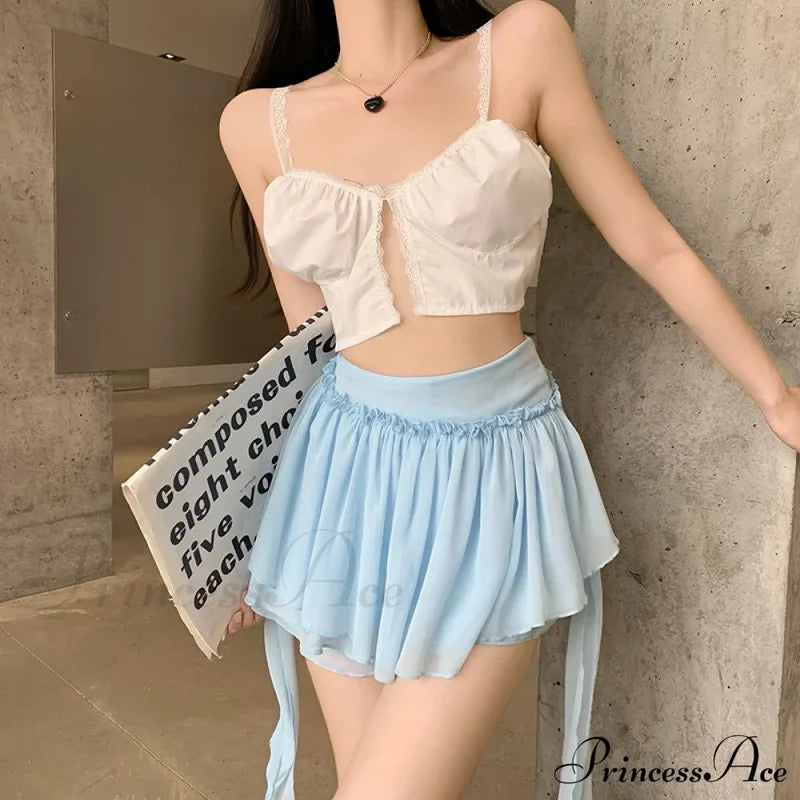 Layered Mesh Stylish Ruffle Mini Skirt