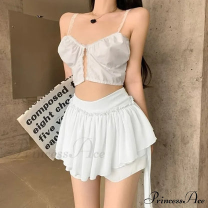 Layered Mesh Stylish Ruffle Mini Skirt
