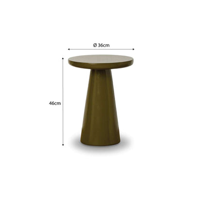 Leandro Side Table - Olive Gloss