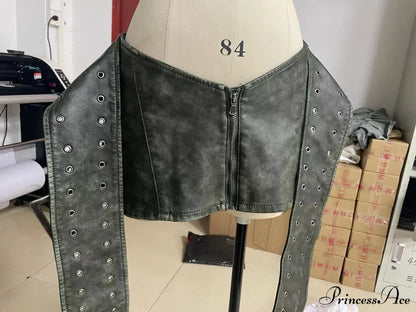 Leather Belted Wrap Charming Micro Mini Skirt