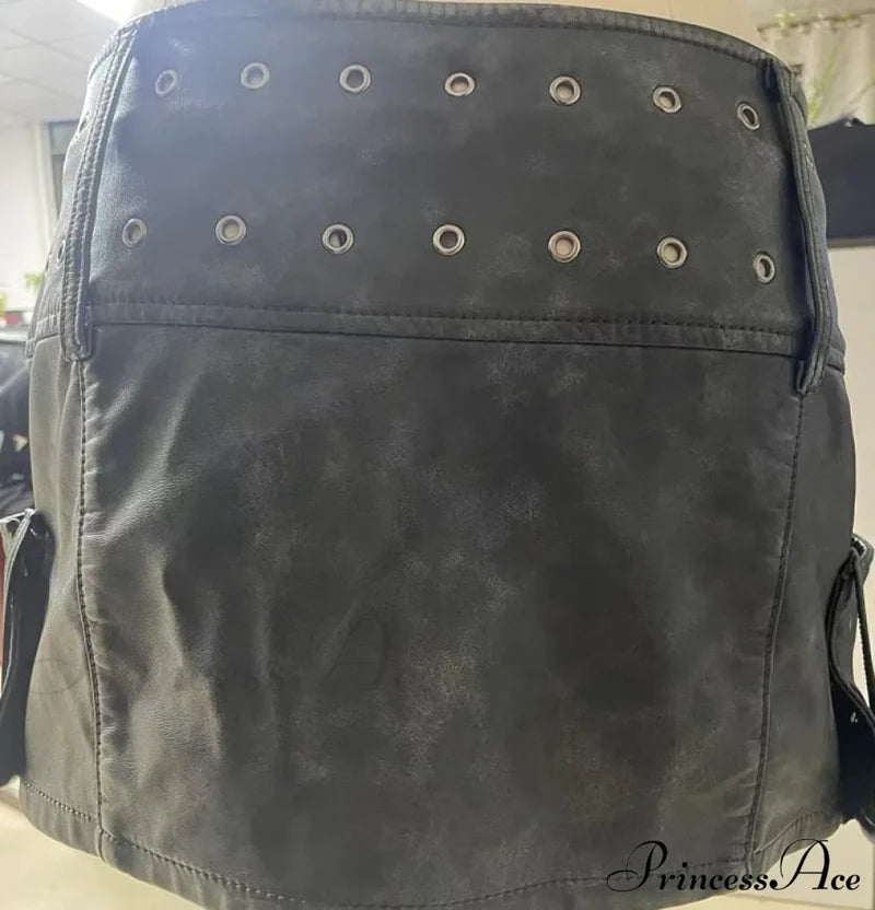 Leather Belted Wrap Charming Micro Mini Skirt