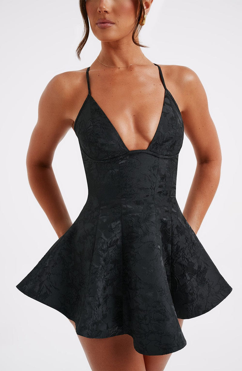 Leila Playsuit - Black Playsuit Babyboo Fashion Premium Exclusive Design