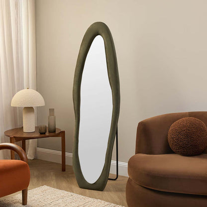 Lennon Upholstered Full Length Mirror - Olive