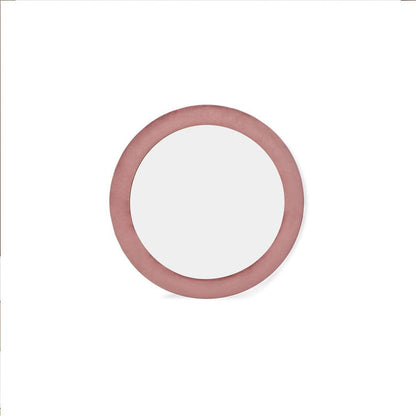 Lennon Upholstered Round Wall Mirror - Dusty Rose