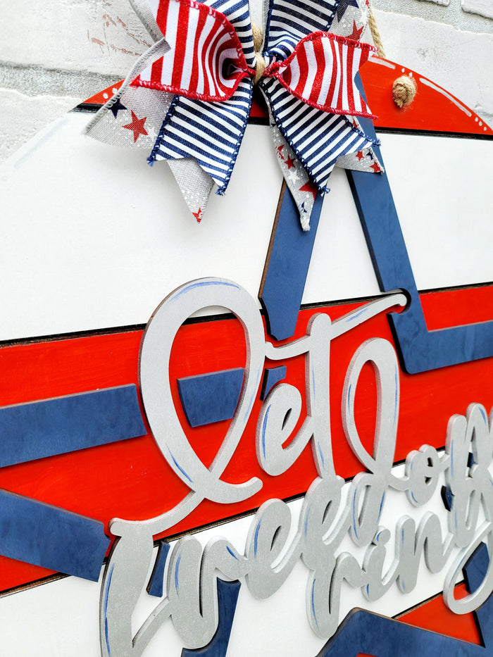 Let Freedom Ring Star Door Hanger-wholesale