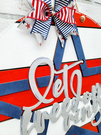 Let Freedom Ring Star Door Hanger-wholesale