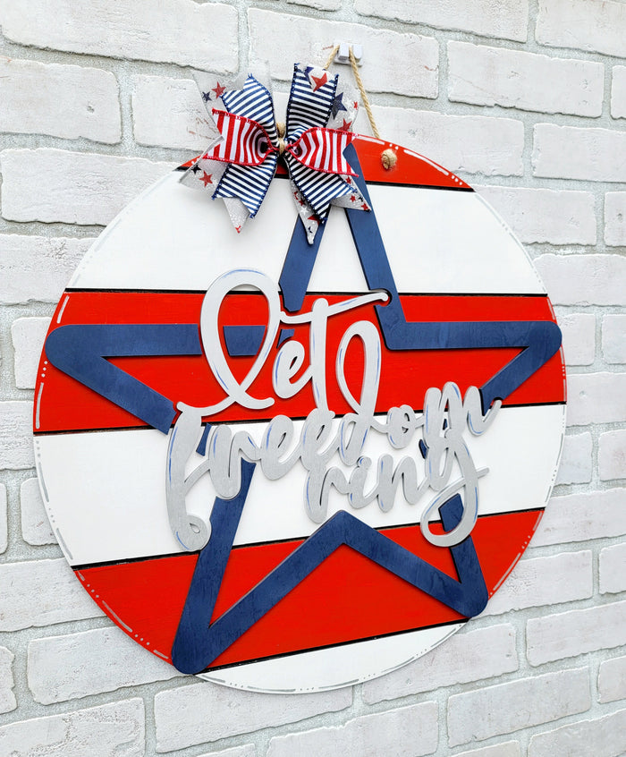 Let Freedom Ring Star Door Hanger-wholesale