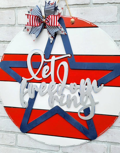 Let Freedom Ring Star Door Hanger-wholesale