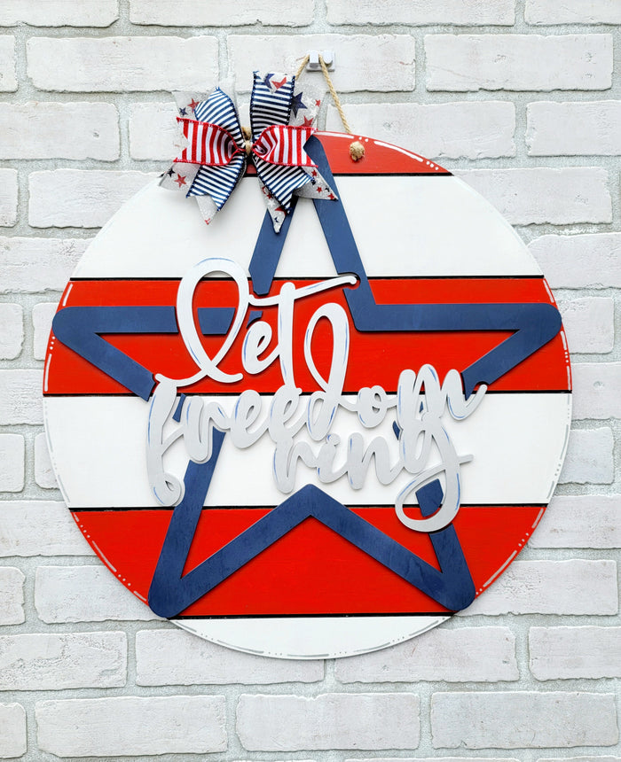 Let Freedom Ring Star Door Hanger-wholesale