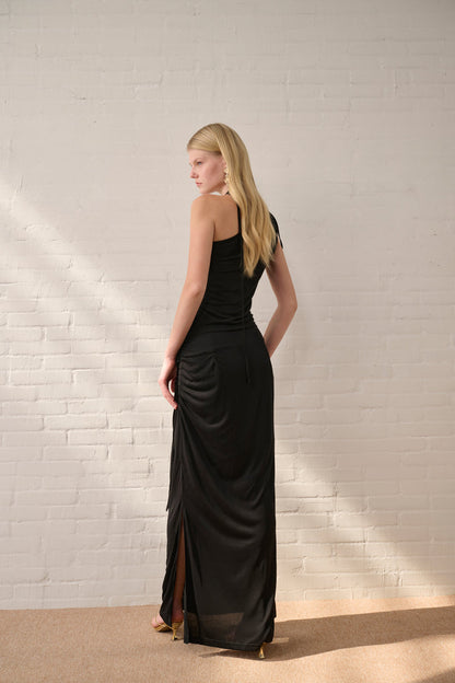 Lightweight one shoulder top & maxi skirt