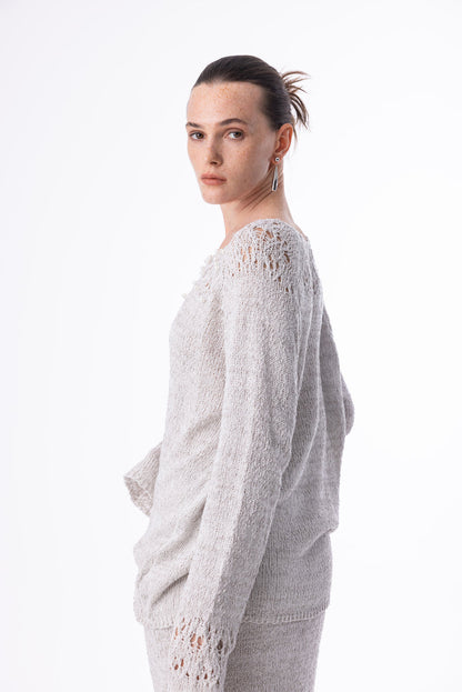 Lightweight openwork sweater